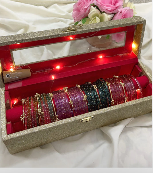 4 Dozen Diamond Bangles with 8 Ghungru Bangles