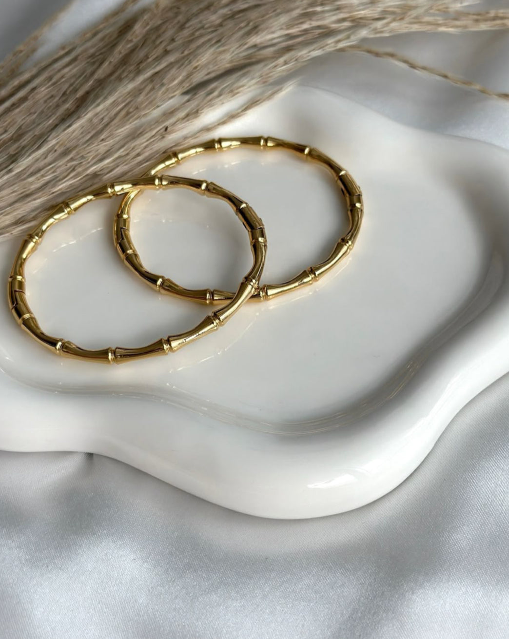 “Bamboo Style Gold Bracelet”