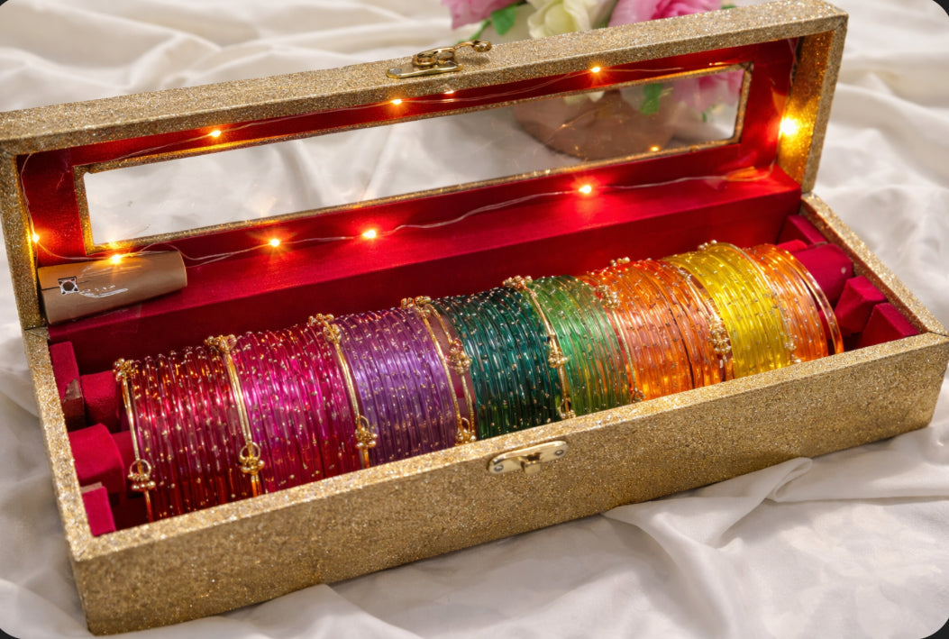 4 Dozen Diamond Bangles with 8 Ghungru Bangles
