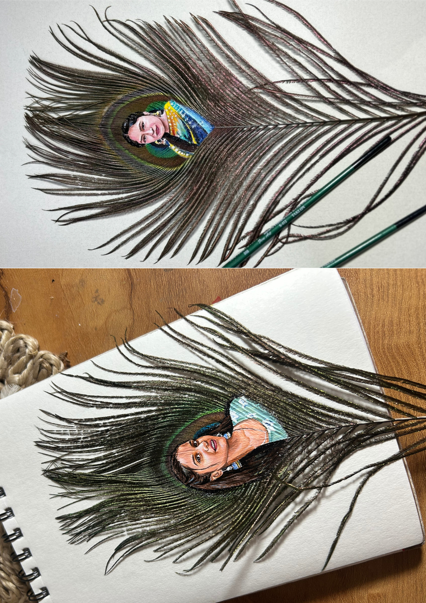 feather portrait
