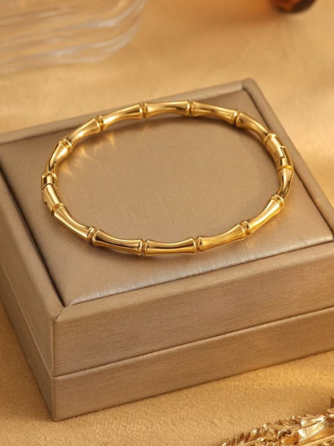 “Bamboo Style Gold Bracelet”
