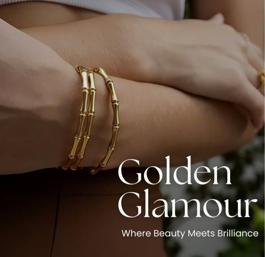 “Bamboo Style Gold Bracelet”